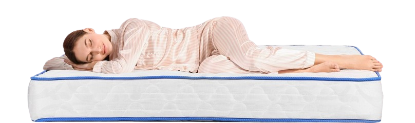 Woman sleeping on mattress